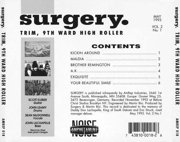Surgery – Trim, 9th Ward High Roller CD *1993 RELEASE*