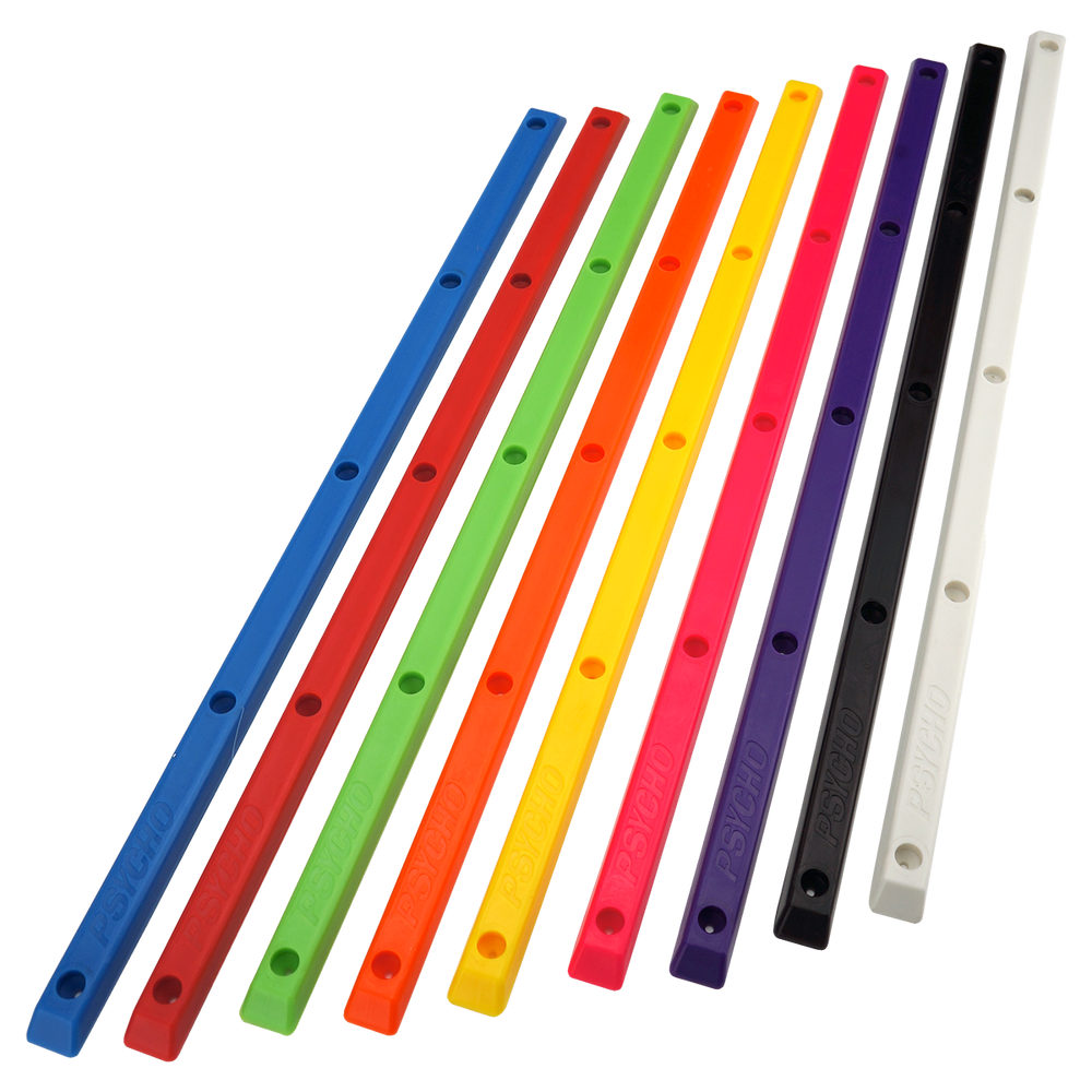 Nine-color reference for Psycho skateboard rails; each selected color is sold as one pair