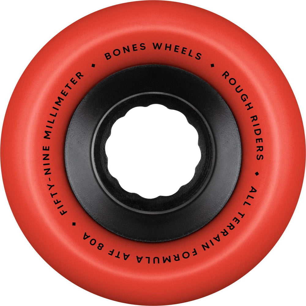 Bones Atf Rough Riders 59Mm 80A Red All Terrain Skateboard Wheels