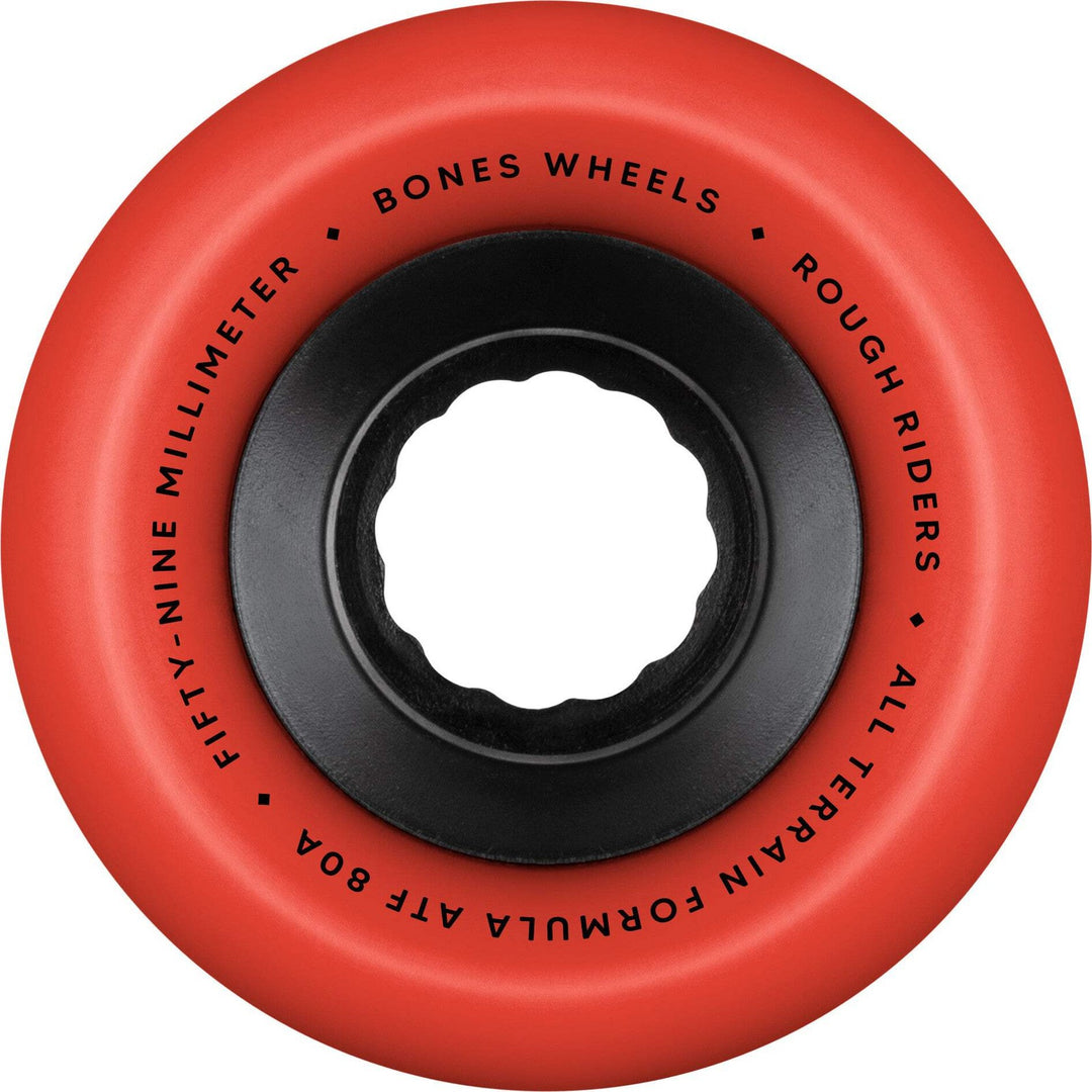 BONES ATF Rough Riders 59mm 80a Red All Terrain Skateboard Wheels