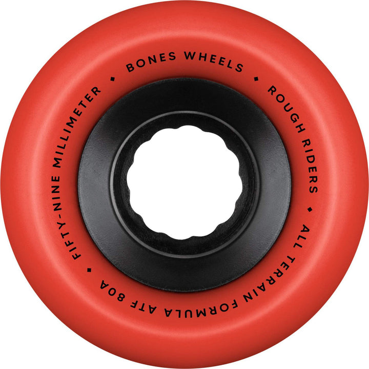 BONES ATF Rough Riders 59mm 80a Red All Terrain Skateboard Wheels