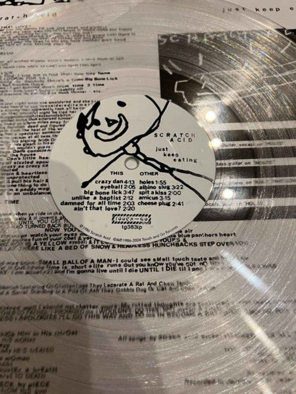 Scratch Acid ‎– Just Keep Eating [Remastered] (Clear Vinyl) LP Record