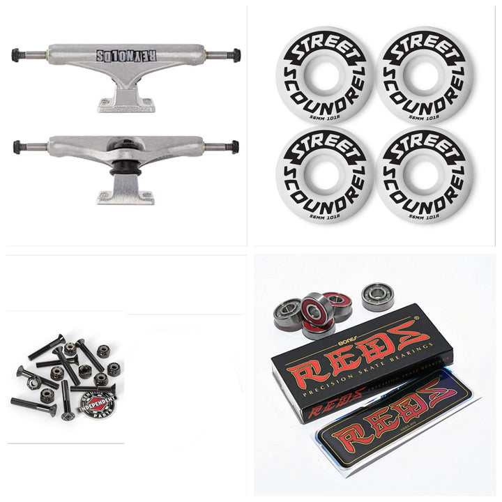 Independent Hollow Mid 139mm (8") Trucks + Street Plant 56mm Wheels + Bones Reds