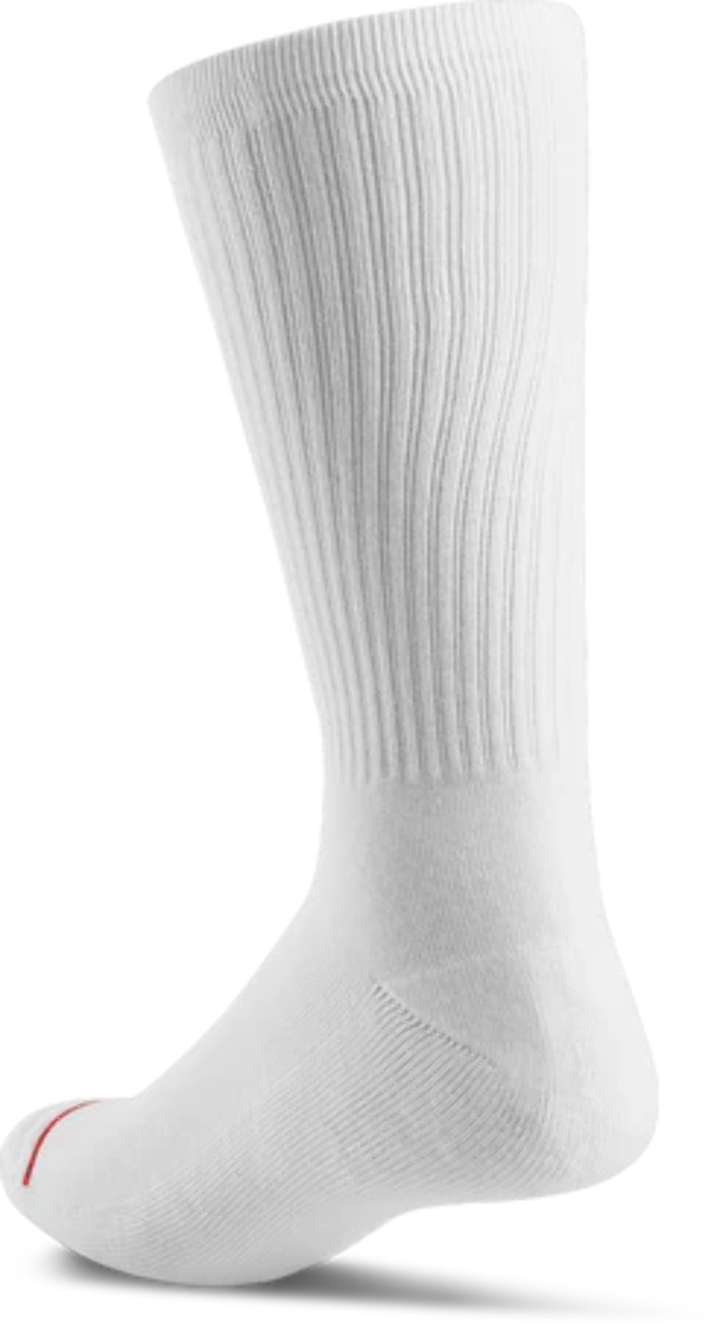 eS Script White Crew Socks