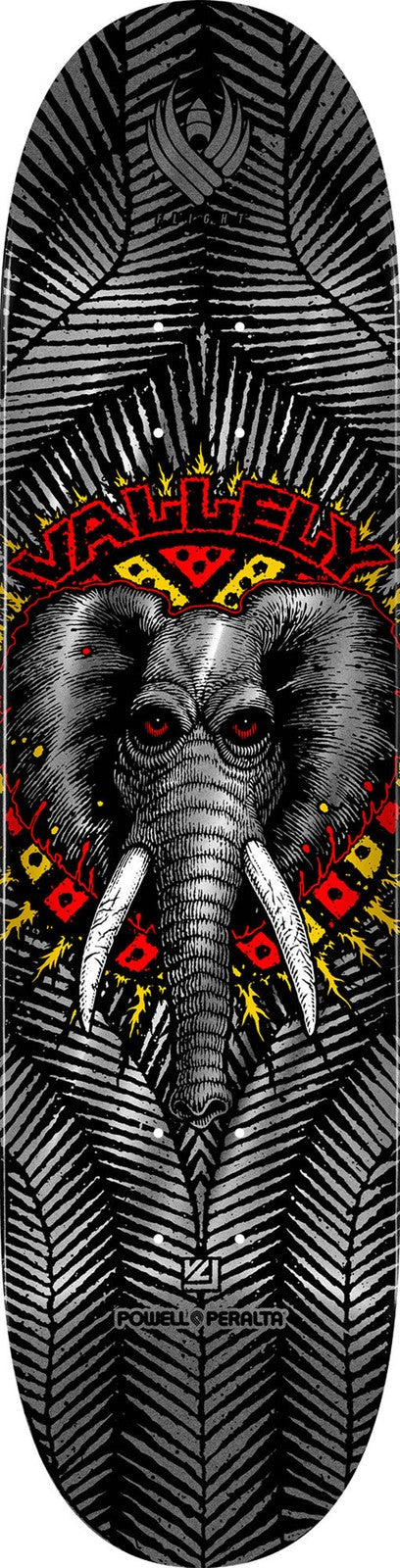 Powell Peralta Vallely Elephant Silver Foil 8.63" [AUTOGRAPHED] Flight Skateboar