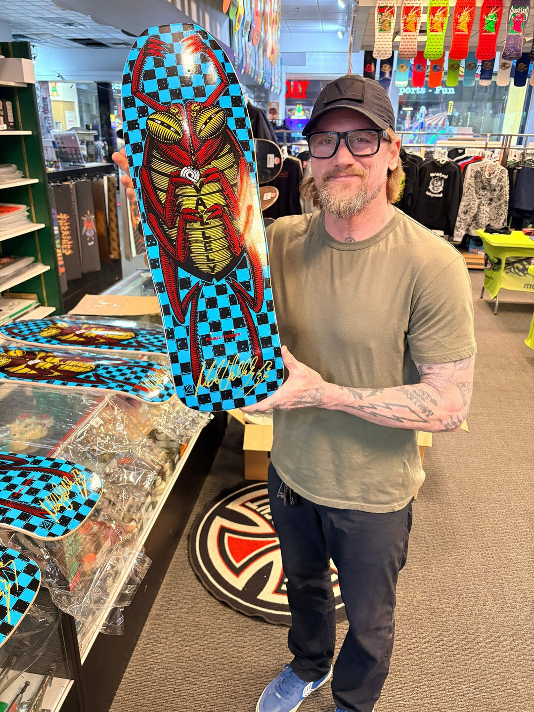 Powell Peralta Mike Vallely "Bug" Red Foil [Autographed] Skateboard Deck