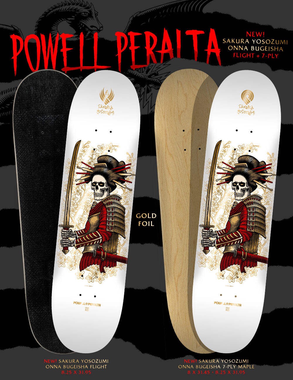 Powell Peralta Yosozumi Onna-Bugeisha White 8.25