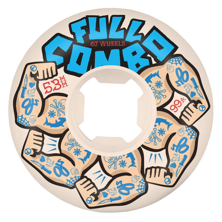 OJ Team Elite White Full Combo 53mm 99a Skateboard Wheels