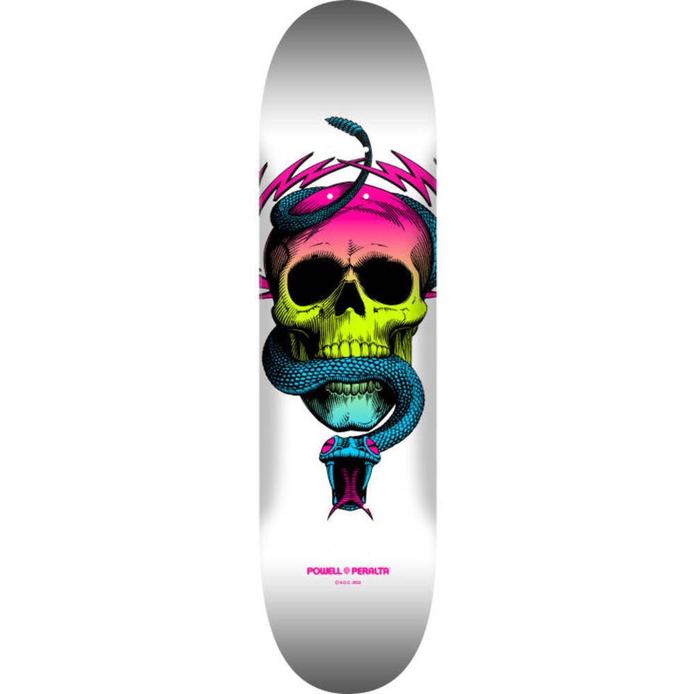 Powell Peralta McGill Skull Snake Lime Fade White 8" Skateboard Deck