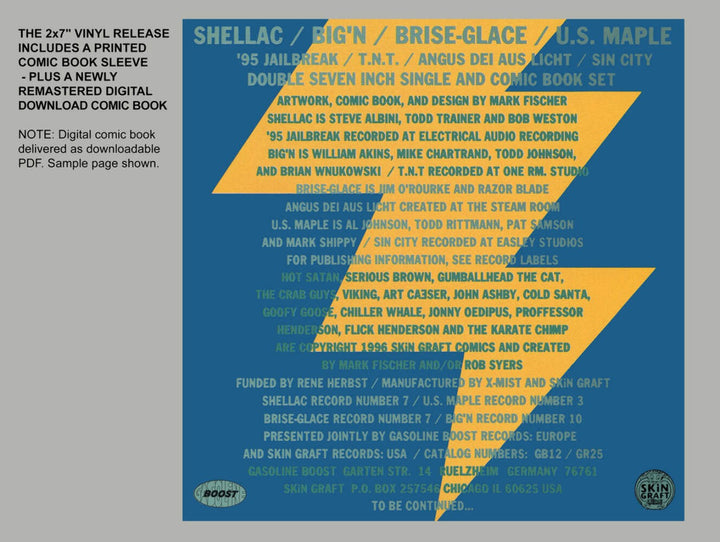 SIDES 1-4 - Shellac / Big'n / US Maple / Brise-Glace 2x 7" + Comic Book