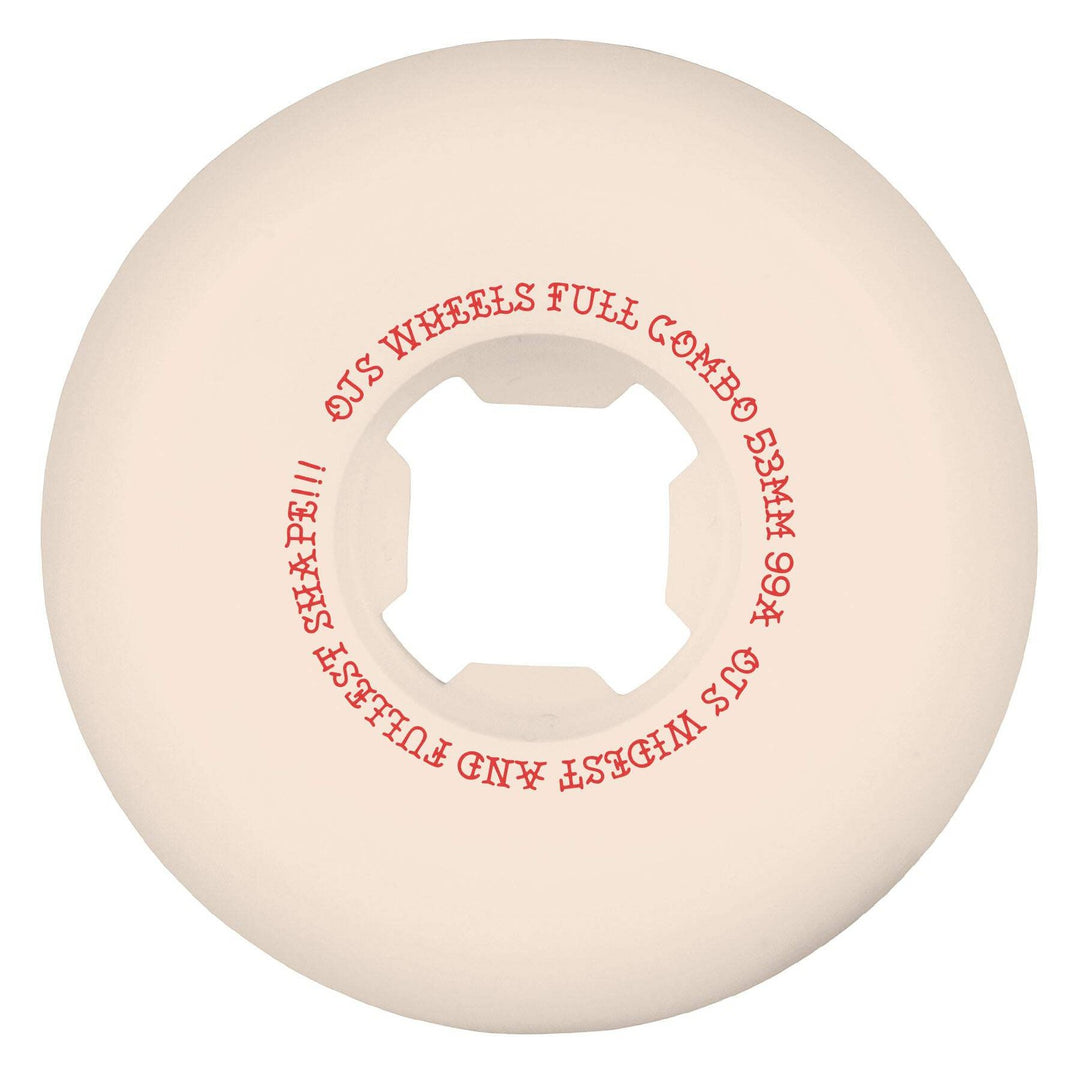 OJ Team Elite White Full Combo 53mm 99a Skateboard Wheels
