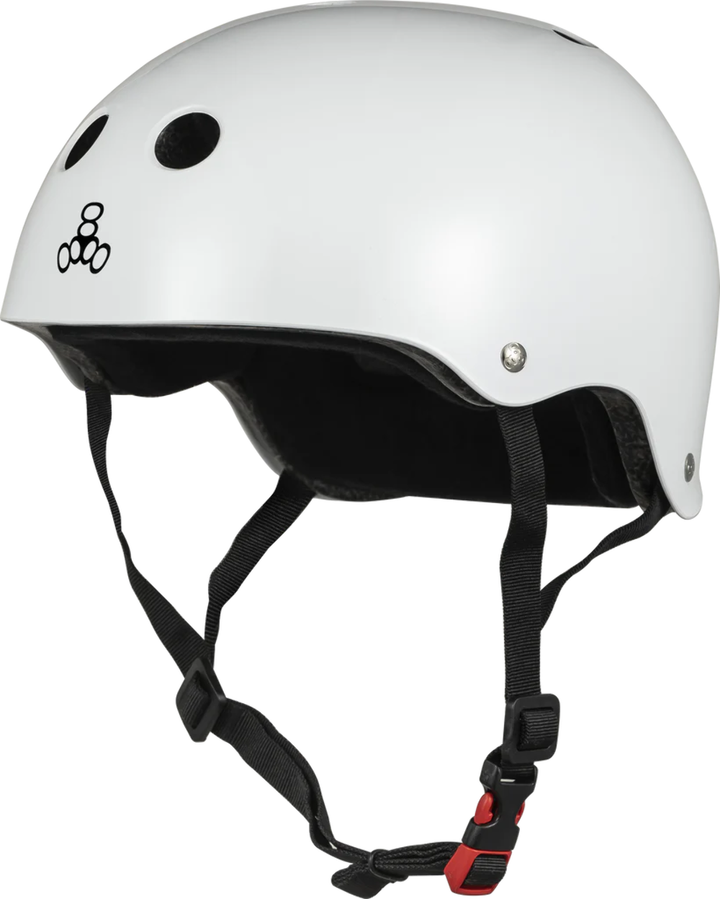 Triple Eight THE Certified Sweatsaver (White Glossy) Skateboard Helmet