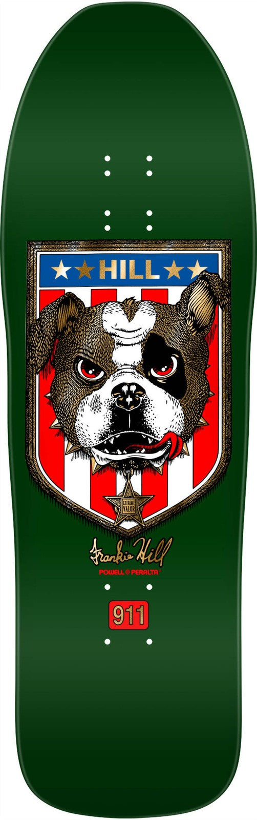 Powell Peralta Frankie Hill "Bulldog" Green Gold Foil 10" Skateboard Deck