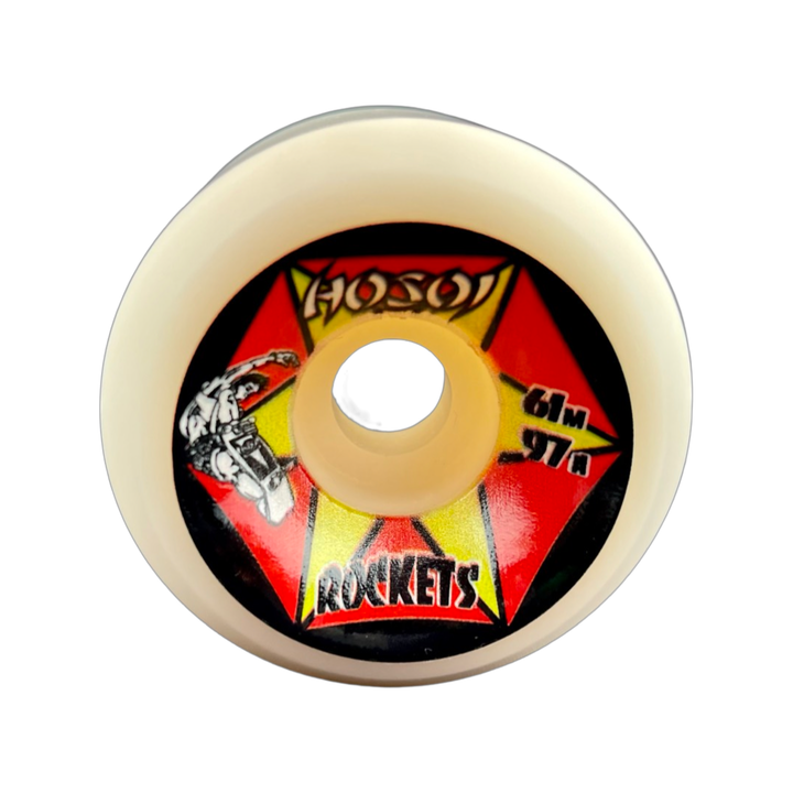 Hosoi Rockets 61mm 97A White Skateboard Wheels