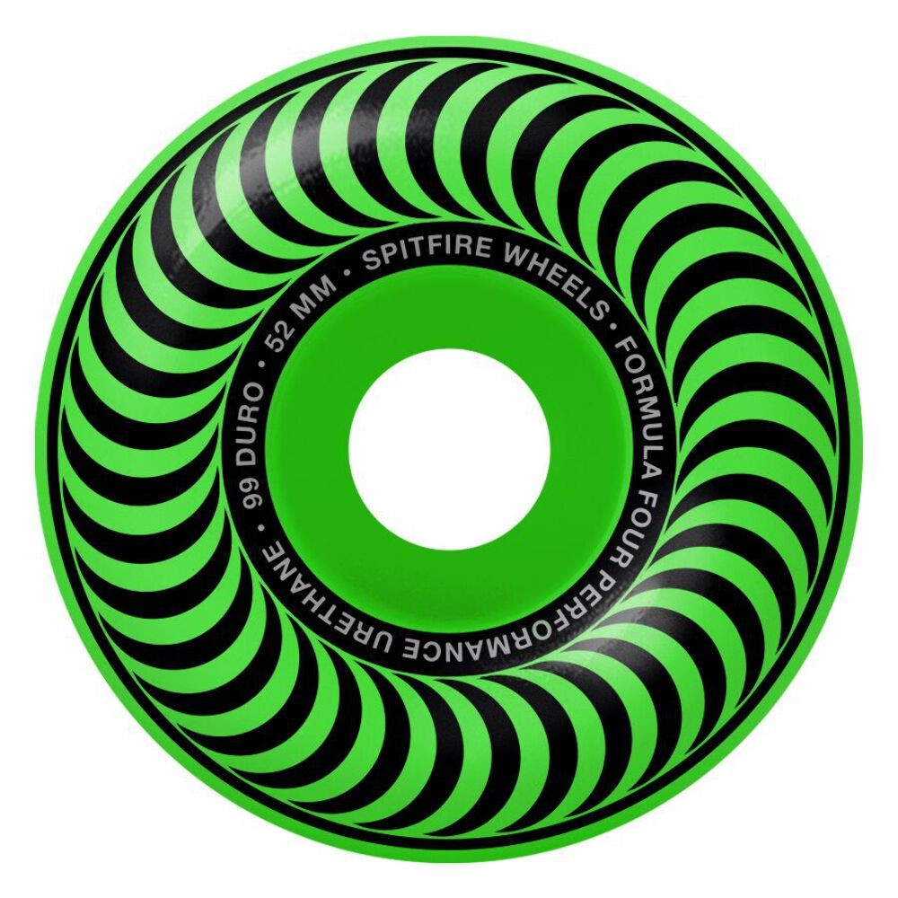 SpitFire F4 Neon Green Classic 52MM 99a Skateboard Wheels