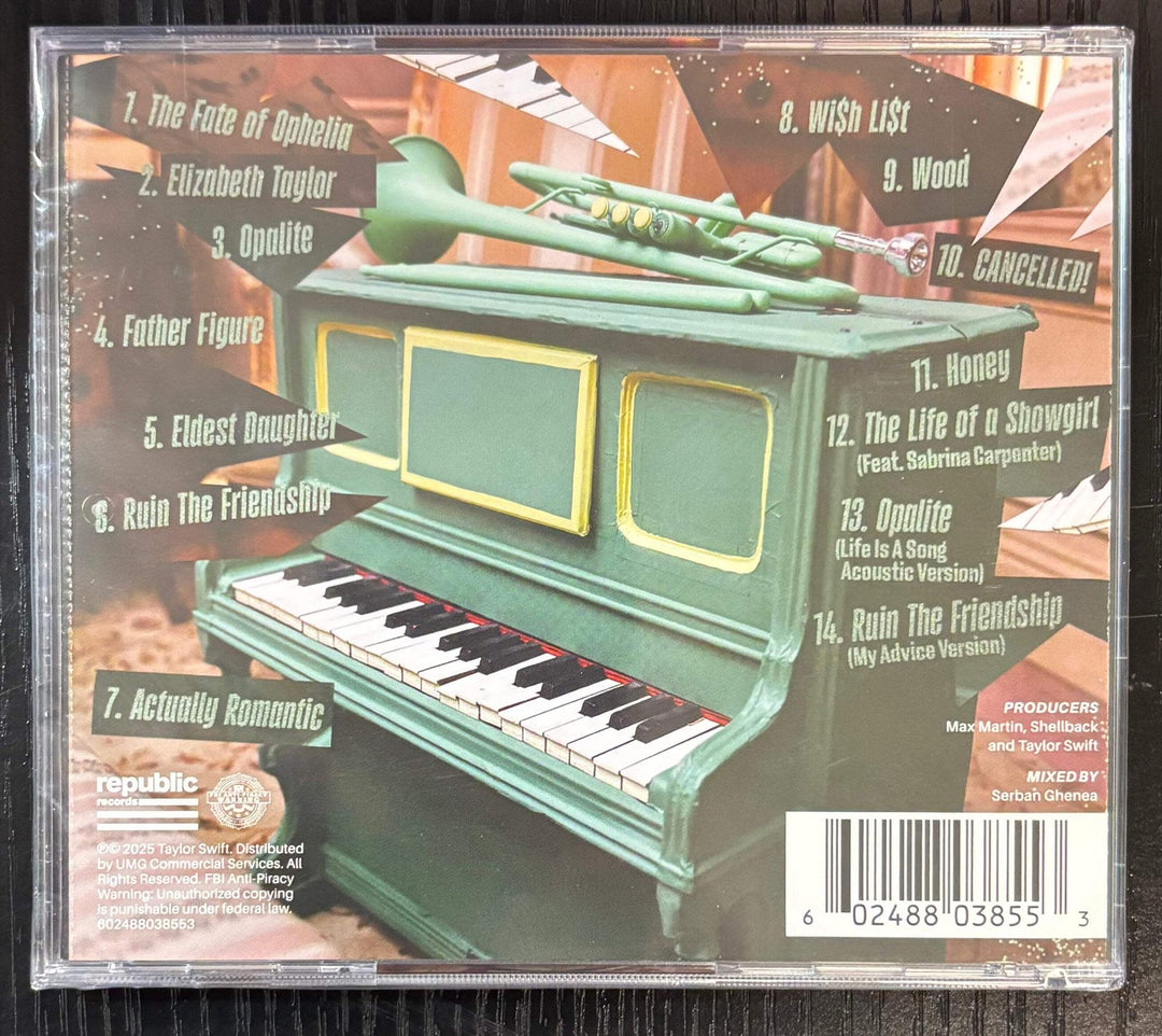 TAYLOR SWIFT - THE LIFE OF A SHOWGIRL (LIFE IS A SONG ACOUSTIC) CD