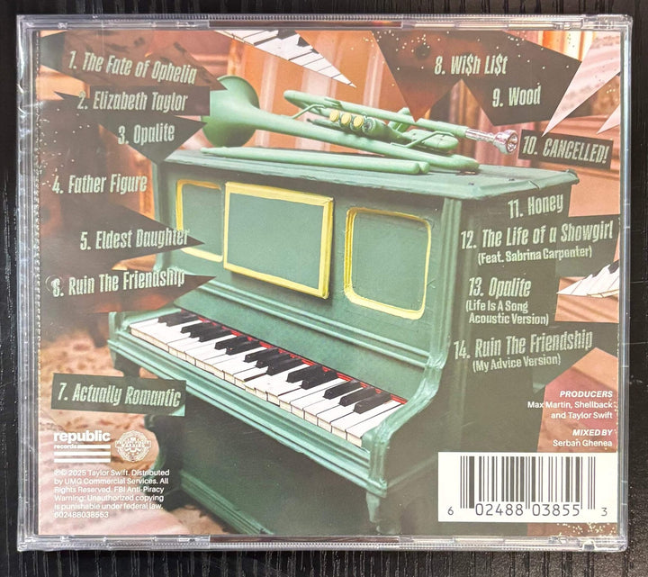 TAYLOR SWIFT - THE LIFE OF A SHOWGIRL (LIFE IS A SONG ACOUSTIC) CD