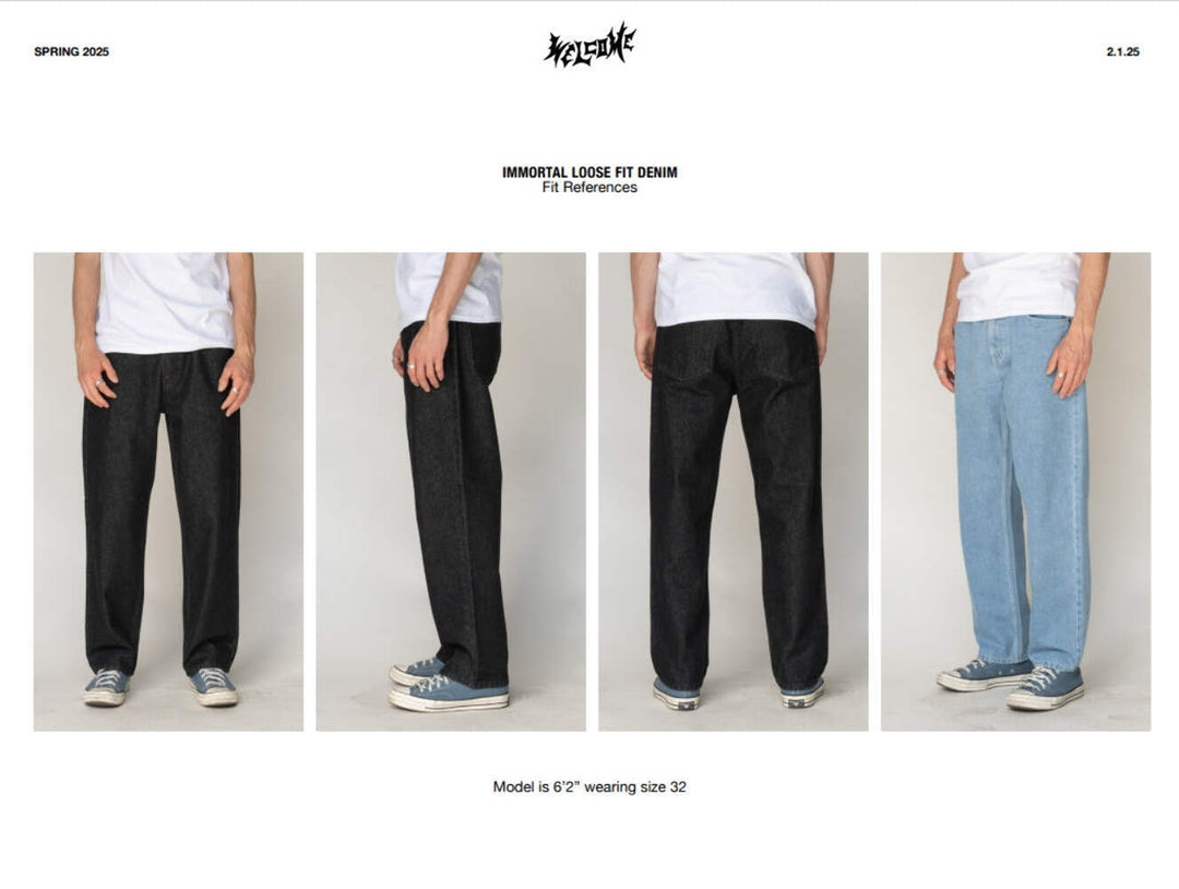 Welcome Immortal Washed Black Denim Pants