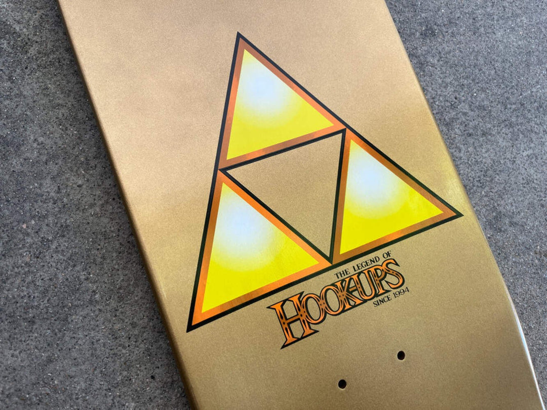 Hook Ups Special Edition Female Link Metallic Gold Dip 8.25" Skateboard Deck