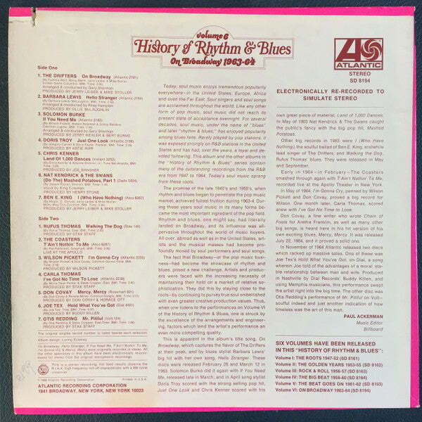 Compilation - History Of Rhythm & Blues Volume 6 On Broadway 1963-64 Vinyl LP Re