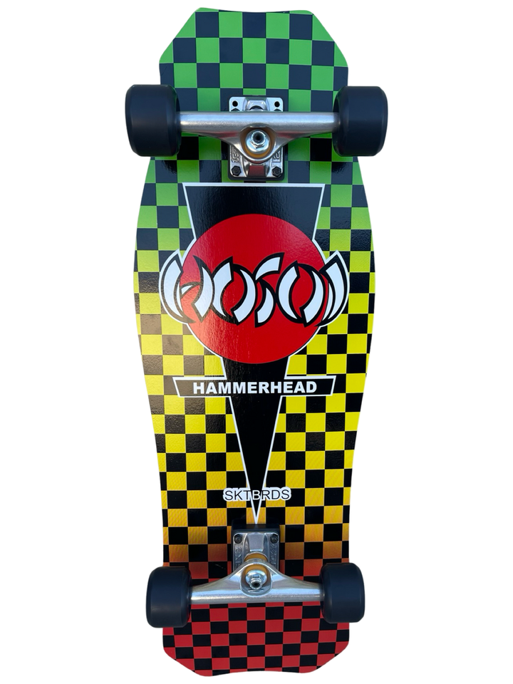 Hosoi O.G. Hammerhead Rasta Checkerboard 10.5" Complete Skateboard