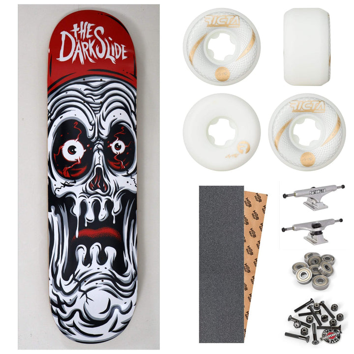 The Dark Slide x Tim Baron "Ghoul Skull" 8" Complete Skateboard