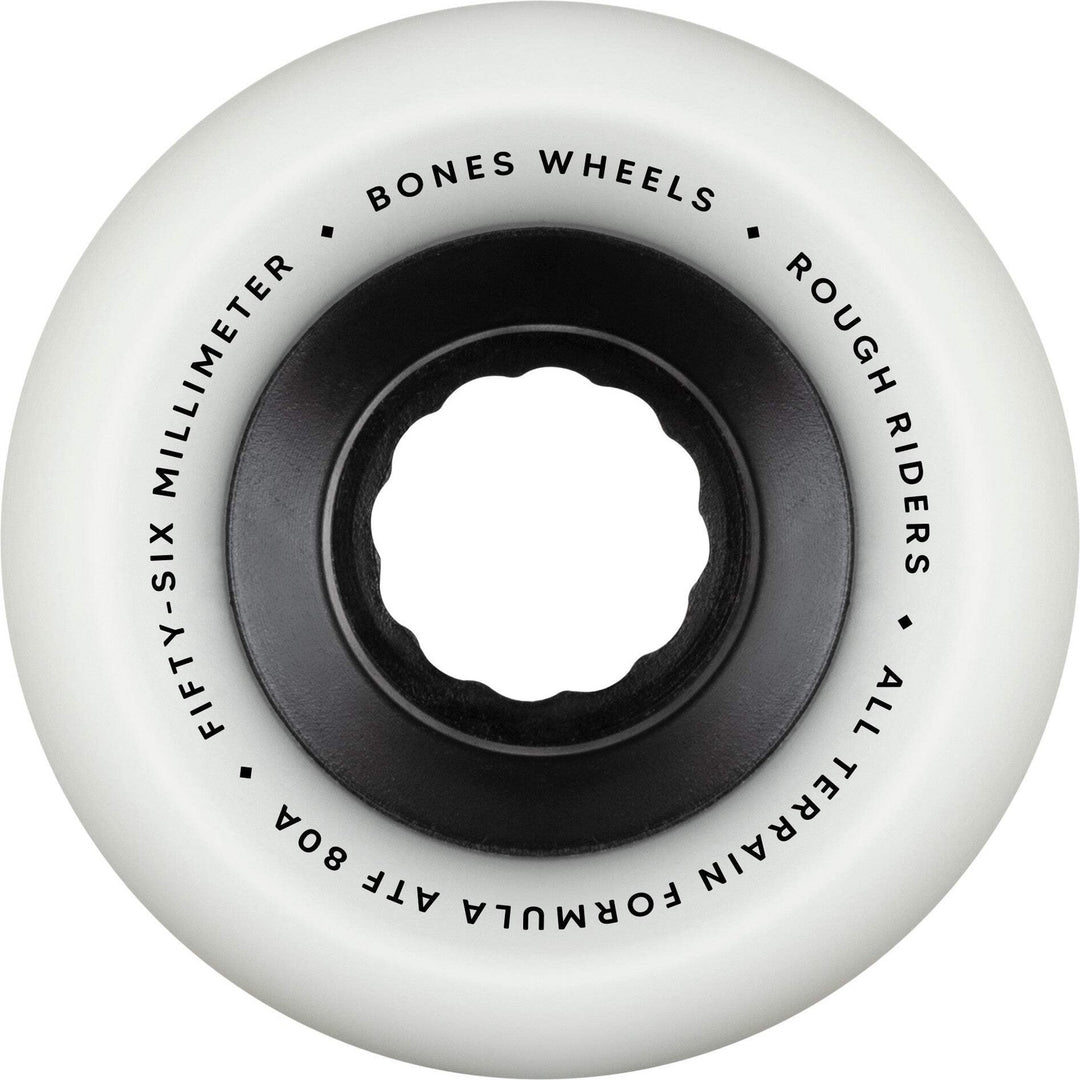 Bones Atf Rough Riders 56Mm 80A White All Terrain Skateboard Wheels