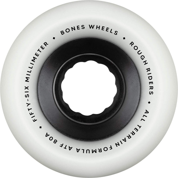 Bones Atf Rough Riders 56Mm 80A White All Terrain Skateboard Wheels