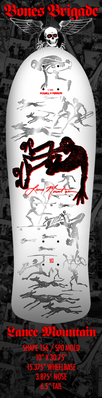 Powell Peralta Lance Mountain Future Primitive Bone Brigade 17 White Skateboard