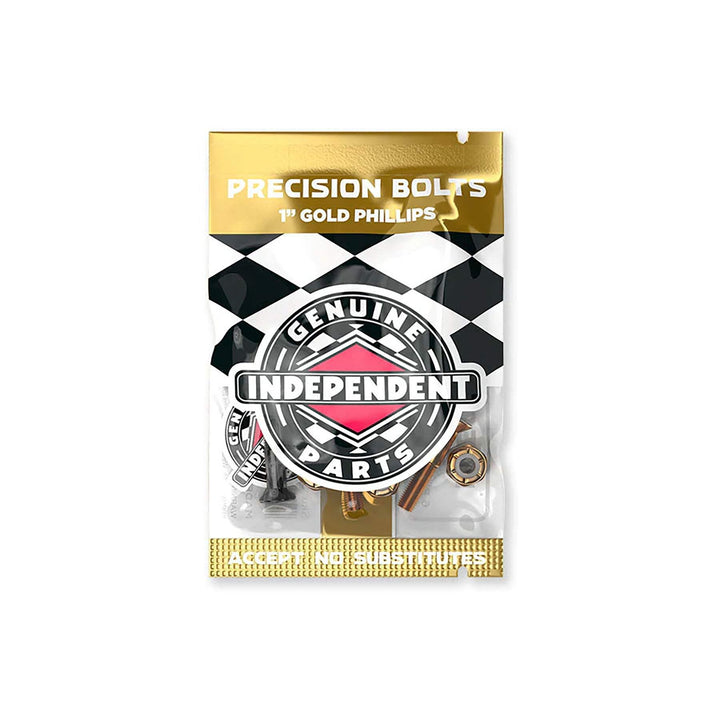 Independent Truck Co. Genuine Parts 1" Black/Gold Skateboard Mounting Hardware