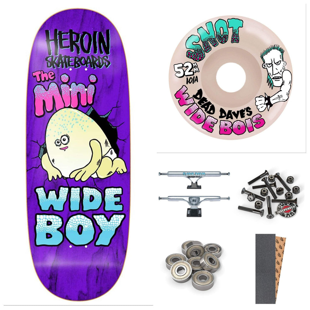 HEROIN Mini Wide Boy 10.5" COMPLETE SKATEBOARD