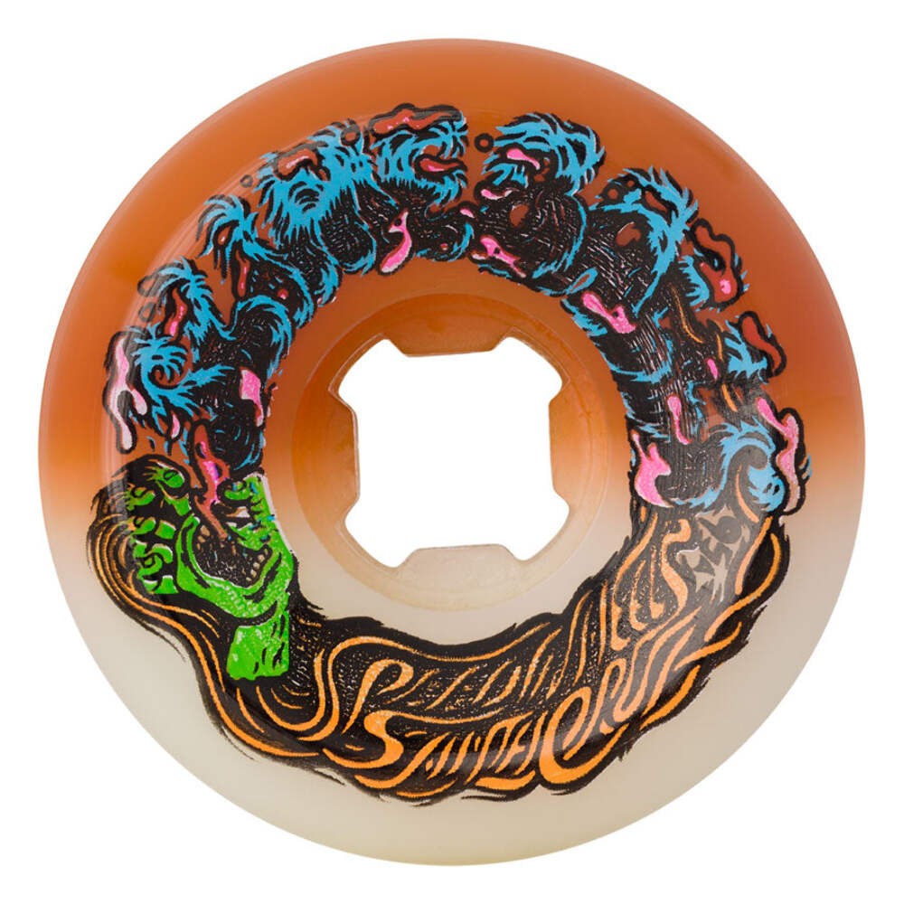 Slime Balls Hairballs 50-50 White Orange 56mm 95a Skateboard Wheels