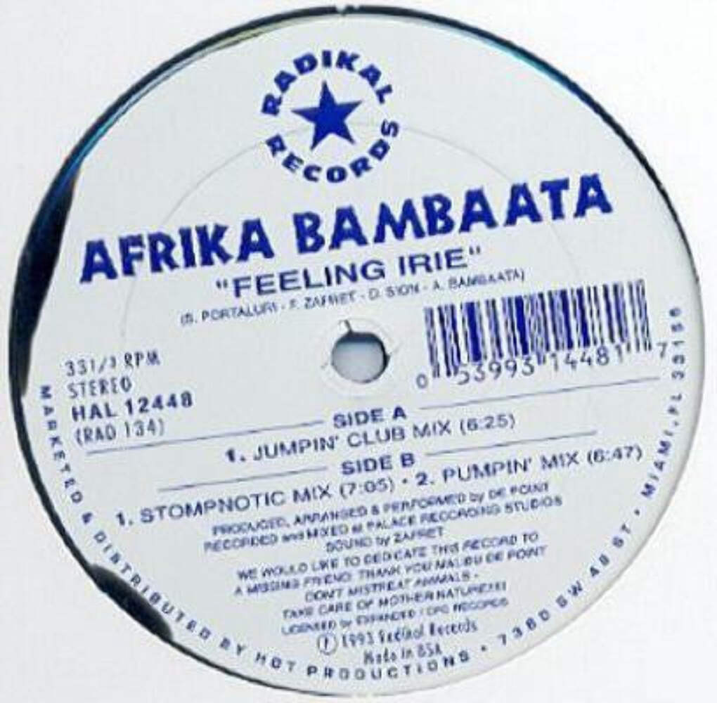 Afrika Bambaataa – Feeling Irie 12" Single Vinyl Record