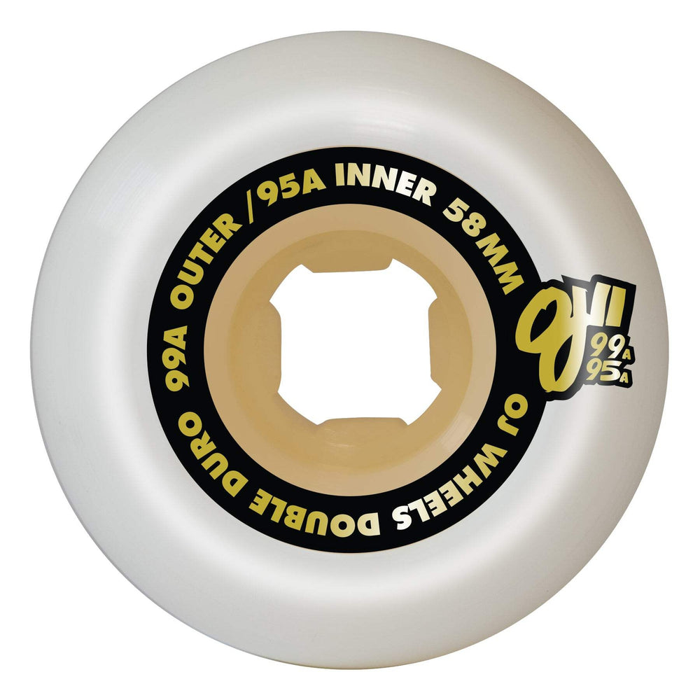 Oj Double Duro Mini Combo White 58Mm 99A/95A Skateboard Wheels