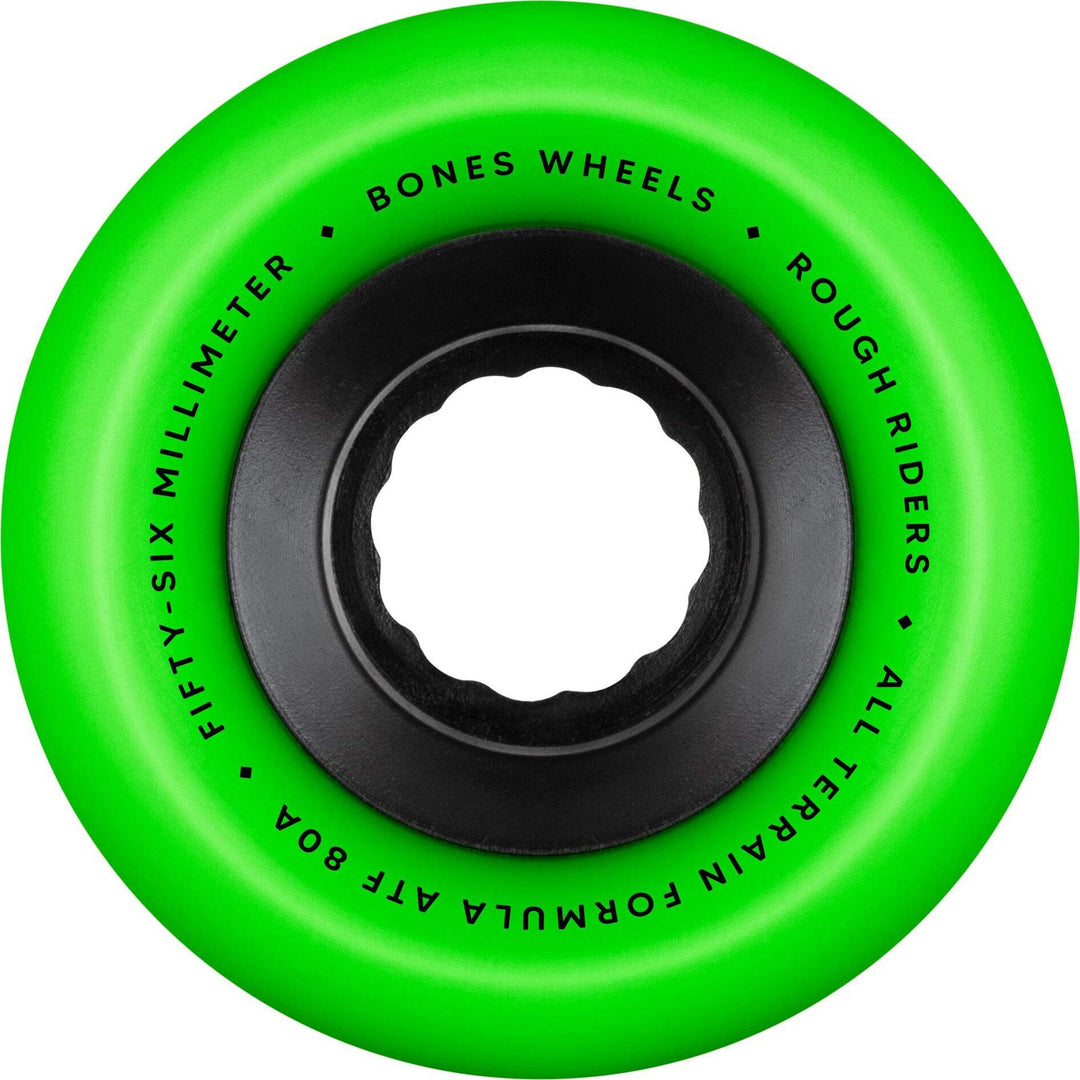 Bones Atf Rough Riders 56Mm 80A Green All Terrain Skateboard Wheels
