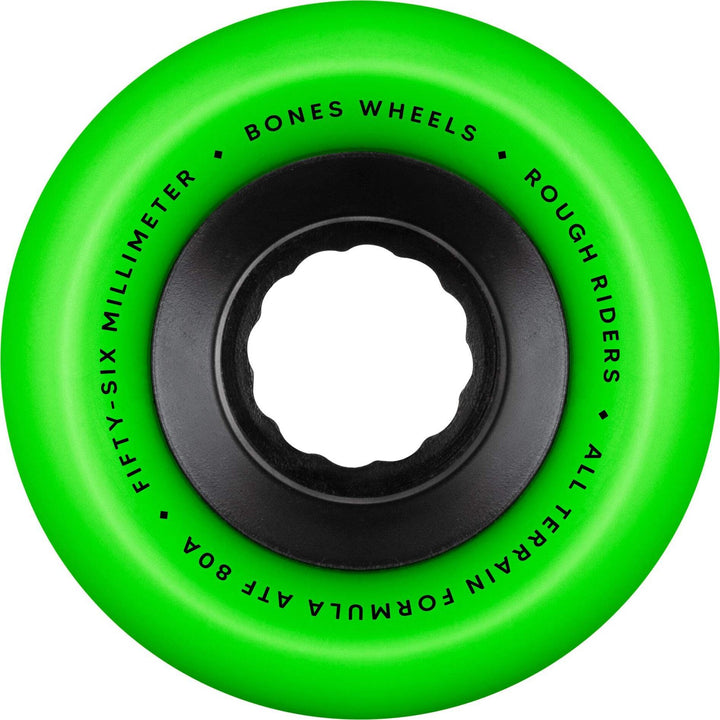 Bones Atf Rough Riders 56Mm 80A Green All Terrain Skateboard Wheels