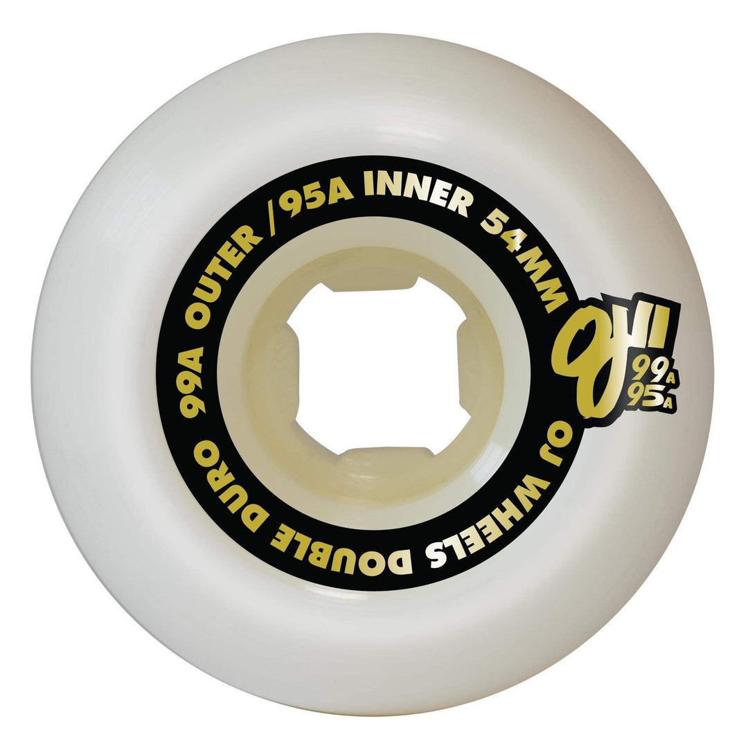 Oj Double Duro White Chubbies 54mm 99a/95a Skateboard Wheels