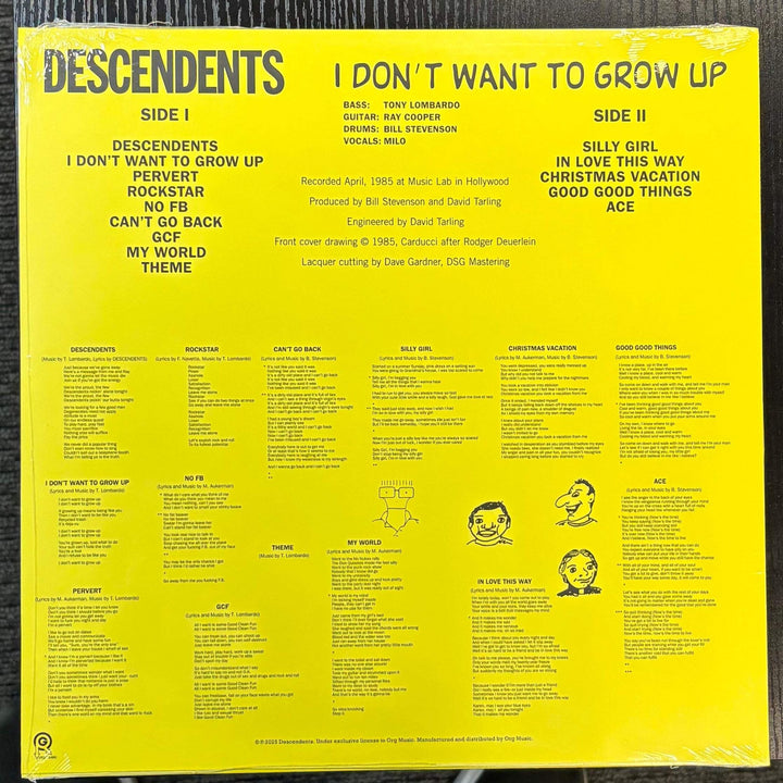 Descendents – I Don't Want To Grow Up (Color Vinyl) LP Record
