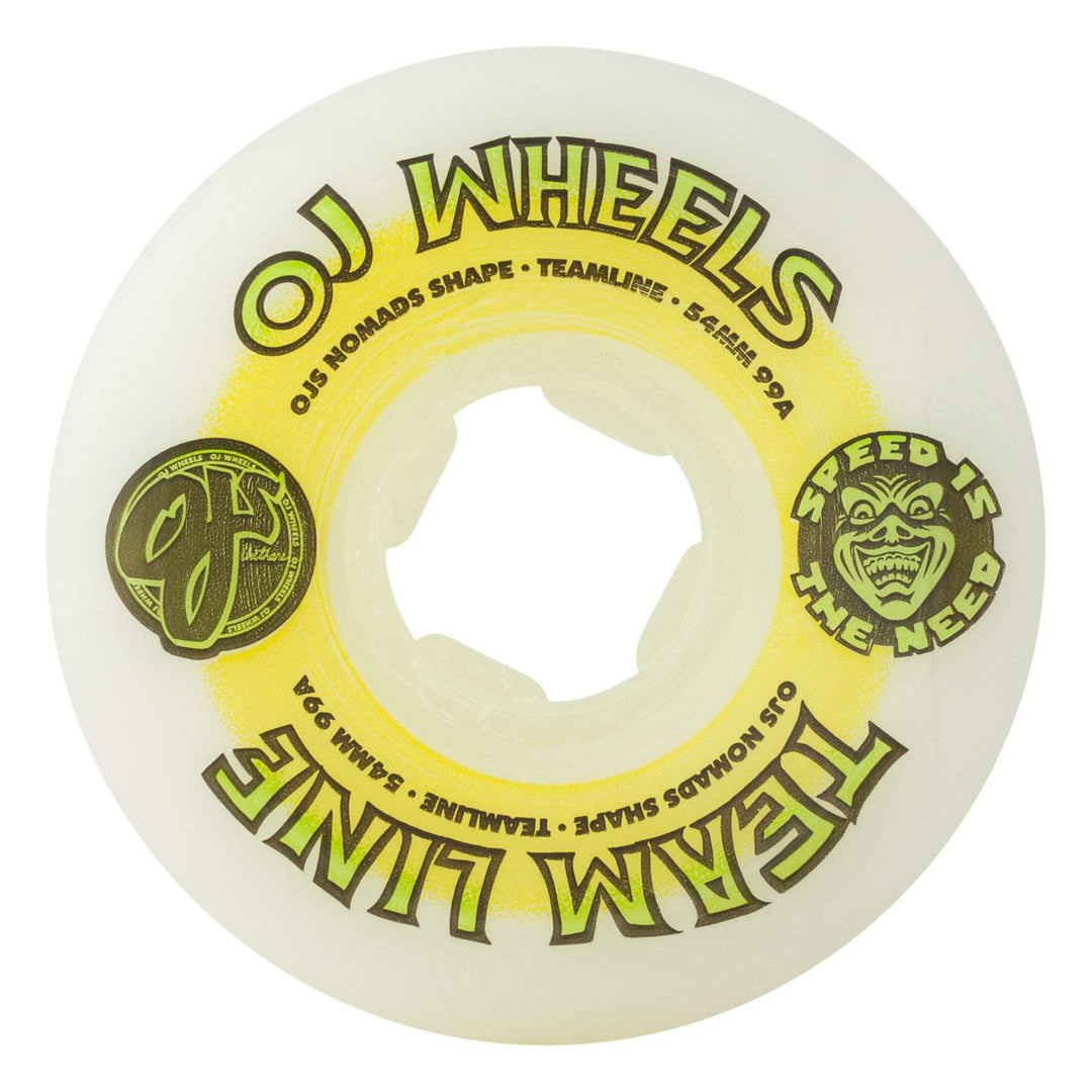 OJ Hardline Team Line 54mm 99a Yellow/Green Skateboard Wheels