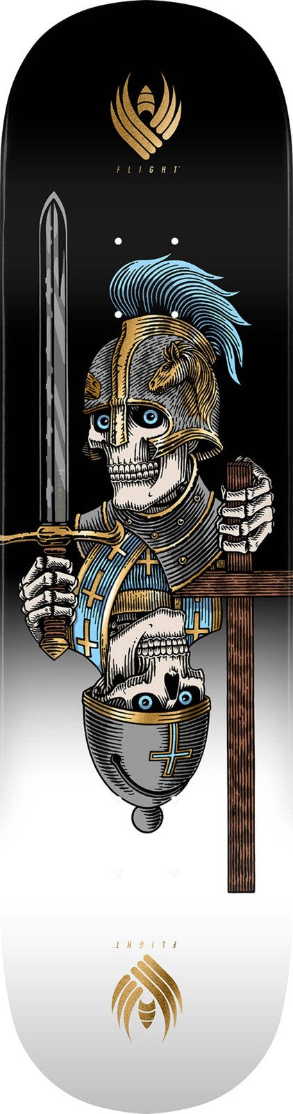 Powell Peralta Dan Corrigan Chess Skull Gold Foil FLIGHT 8.42" Skateboard Deck