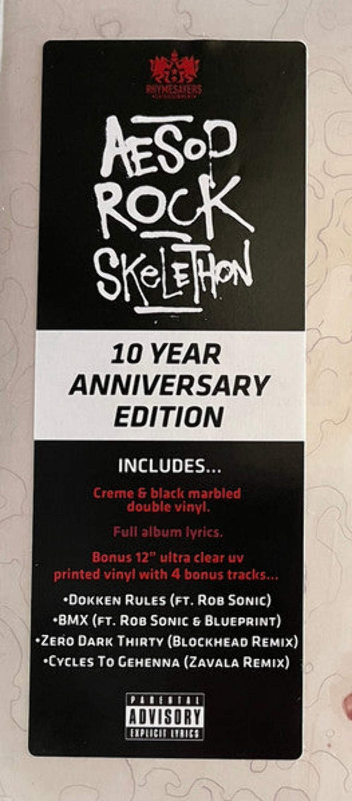 Aesop Rock – Skelethon 10th Anniversary Edition Creme & Black Marble / Clear Col
