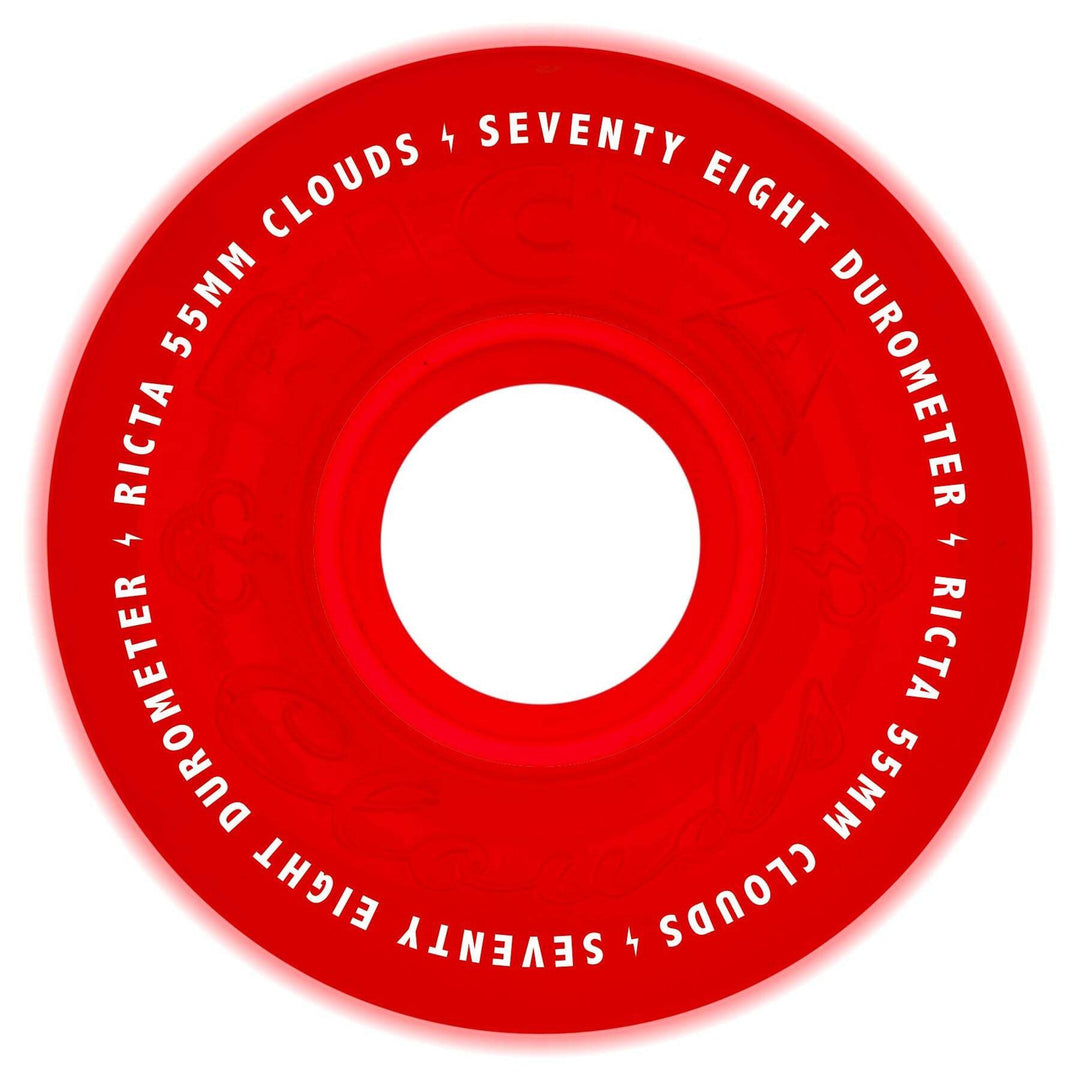 Ricta Clouds GITD Red 55mm 78a Skateboard Wheels