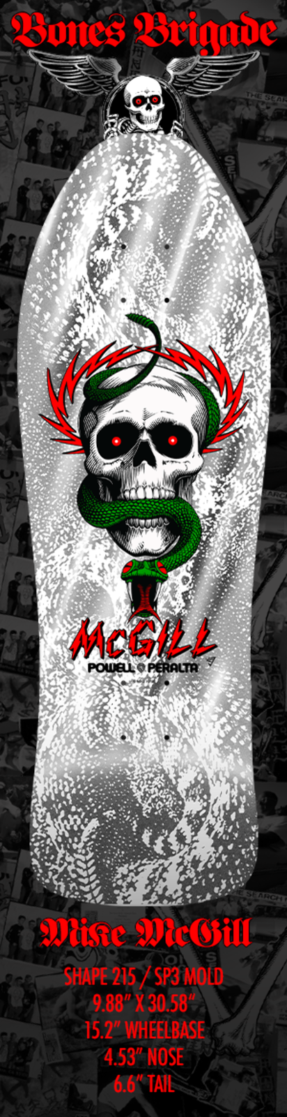 Powell Peralta Mike McGill Skull Snake Bones Brigade Series 17 White Skateboard