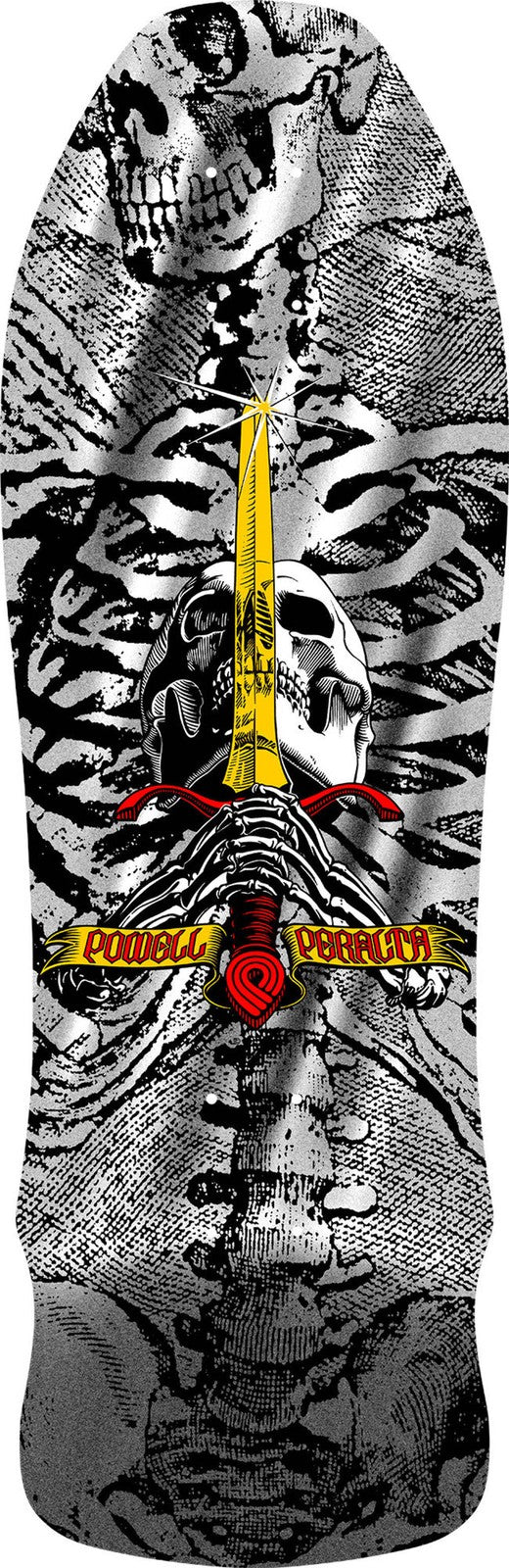 Powell Peralta "Skull & Sword" Geegah Silver Foil 9.75" Skateboard Deck