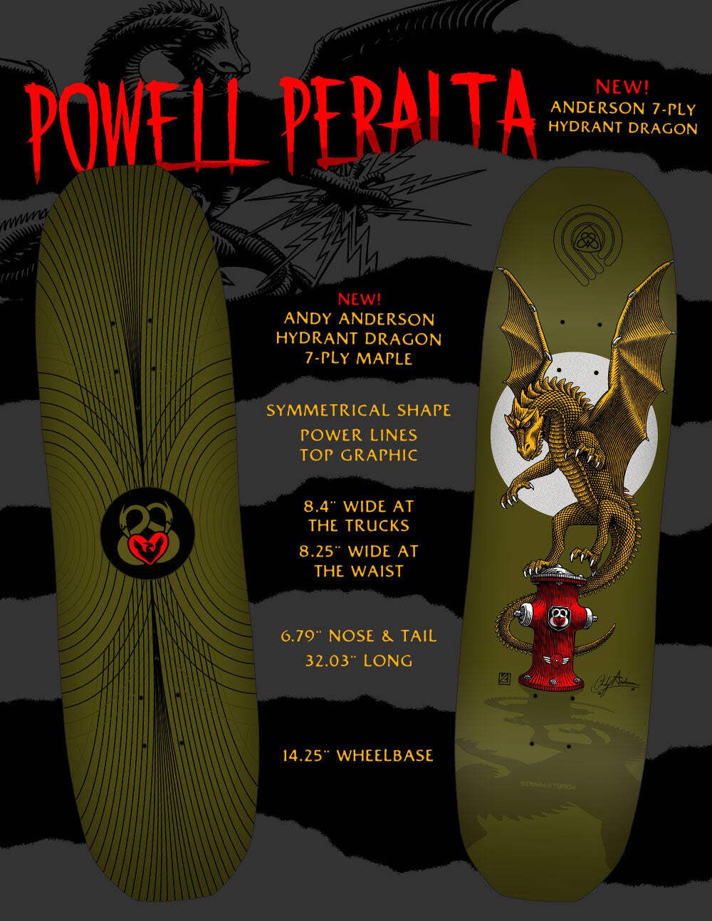 Powell Peralta Pro Andy Anderson Hydrant 7-Ply 8.4" Skateboard Deck