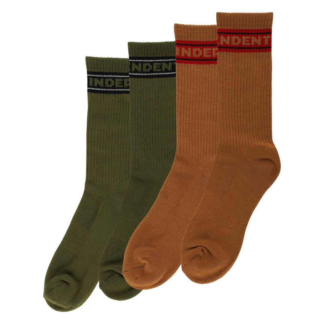 Independent Bar Logo2-Pack White/Black Men's Socks
