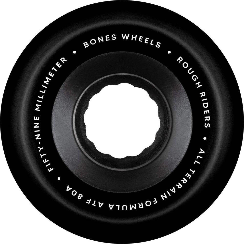 Bones Atf Rough Riders 59Mm 80A Black All Terrain Skateboard Wheels