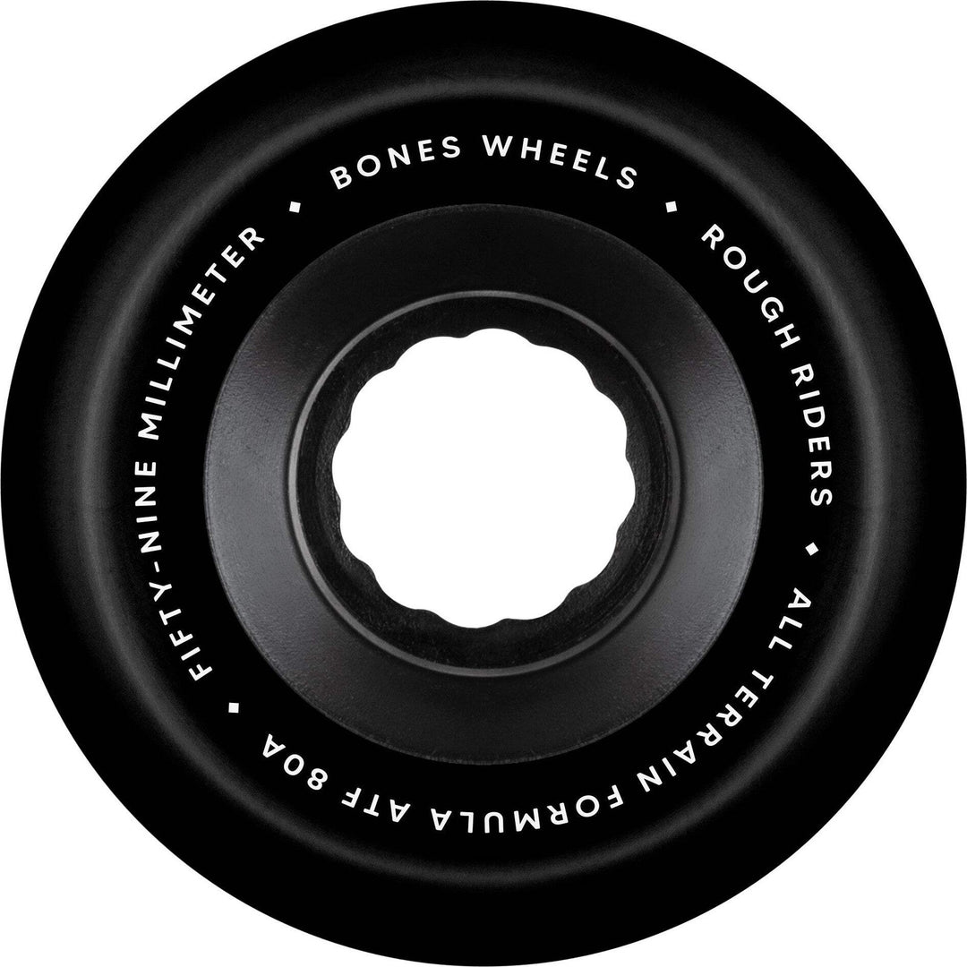 Bones Atf Rough Riders 59Mm 80A Black All Terrain Skateboard Wheels