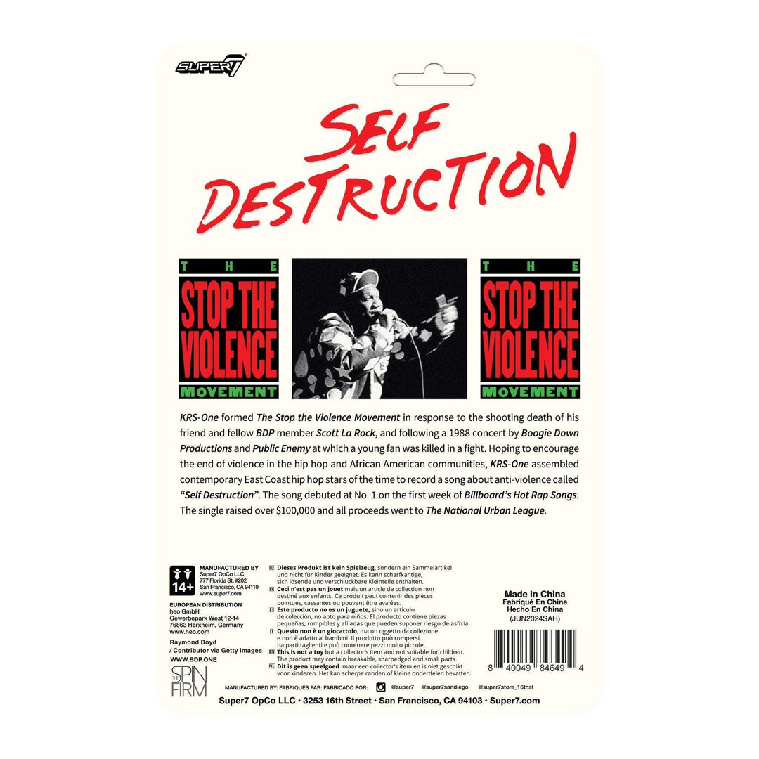 Super7 x KRS-ONE (SELF DESTRUCTION) ReAction Figure