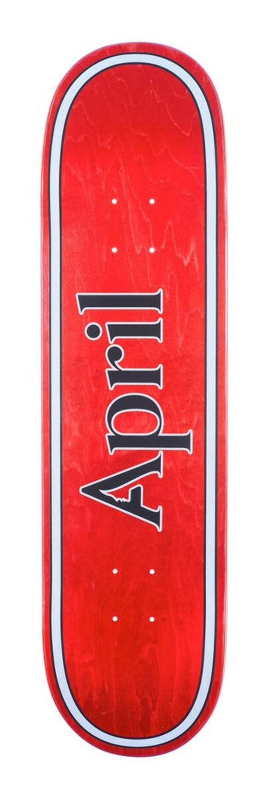 April Team OG Logo Red 8.38" Skateboard Deck